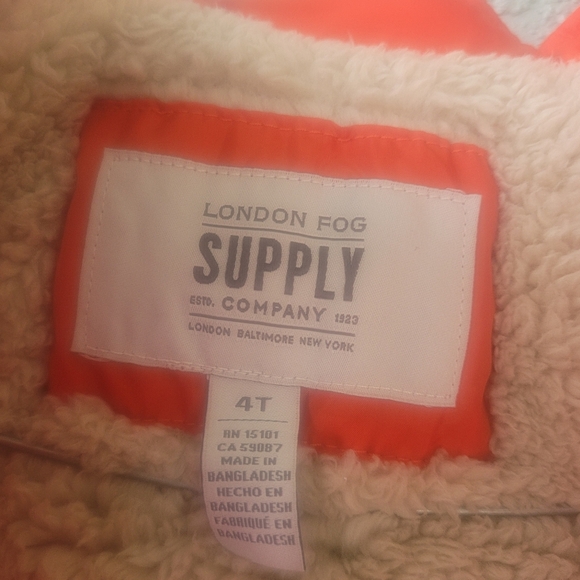 London Fog Orange Kids Puffer Jacket Excellent Condition - Picture 4 of 11